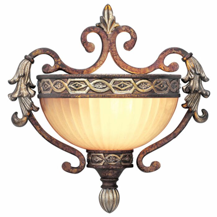 Seville 1-Light Wall Sconce in Palacial Bronze w with Gildeds