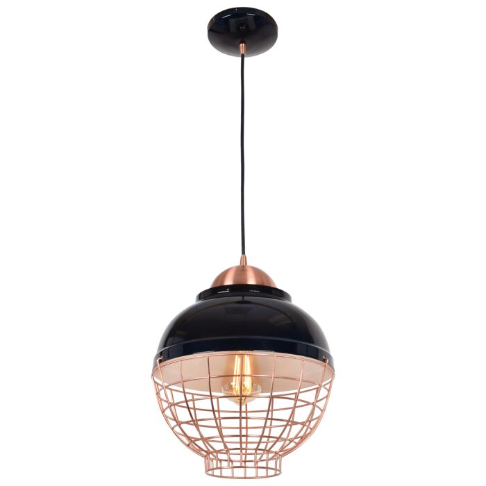 Access Dive Pendant Light in Shiny Black and Copper