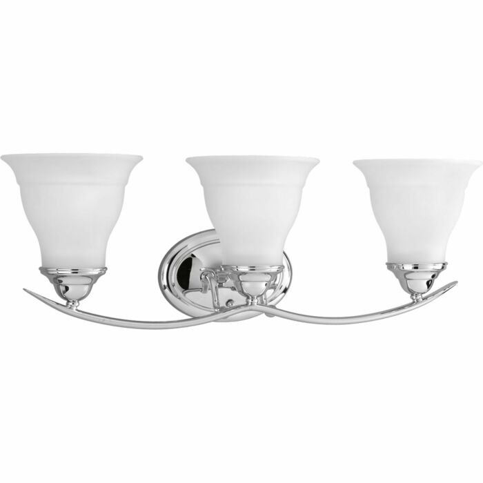 Trinity 3-Light Bathroom Vanity Light Bracket in Polished Chrome
