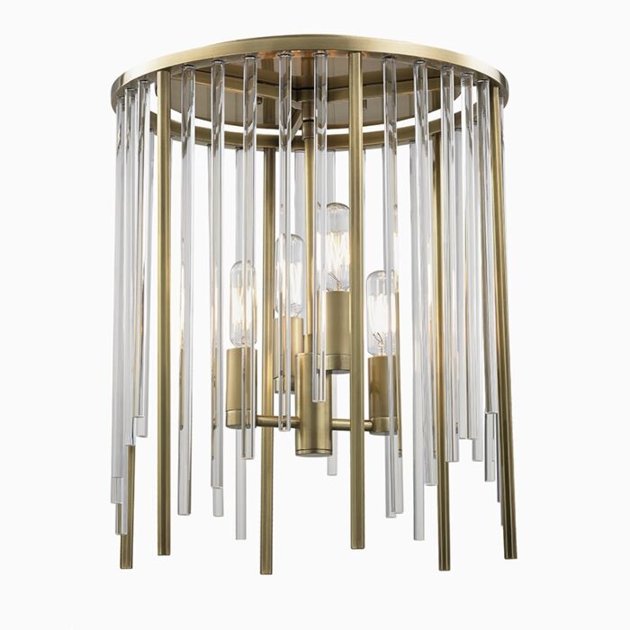 Hudson Valley Lewis 4 Light Ceiling Light in Aged Brass