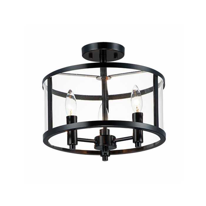 Maxim Sentinel 3 Light Drum Ceiling Light in Black