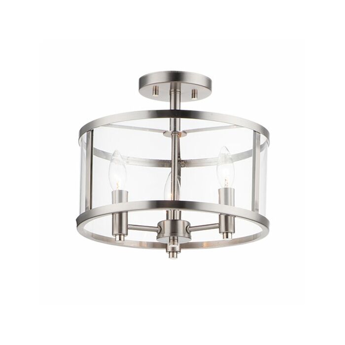 Maxim Sentinel 3 Light 13 Inch Ceiling Light in Satin Nickel