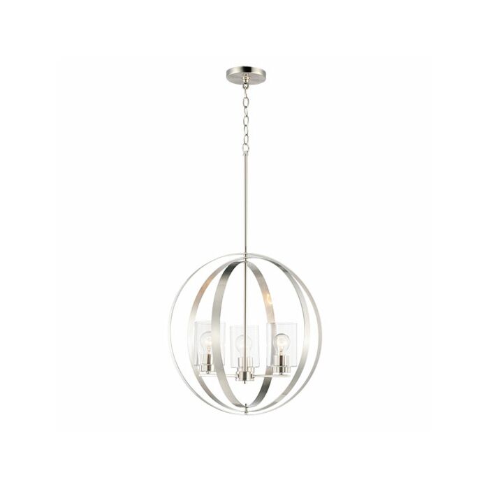 Maxim Sentinel 3 Light 21 Inch Pendant Light in Satin Nickel
