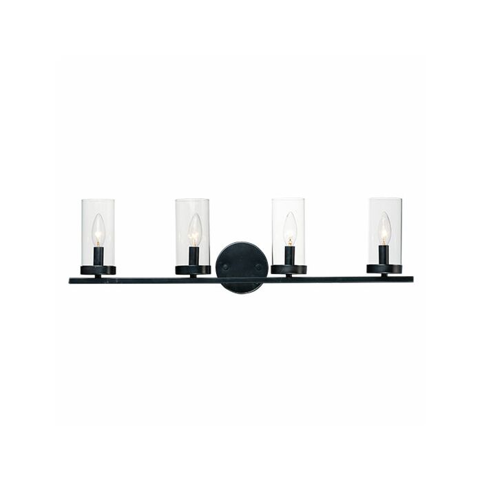 Maxim Sentinel 4 Light Bathroom Vanity Light in Black
