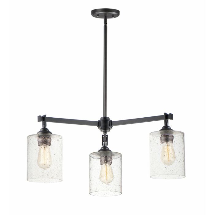 Maxim Stonehenge 3 Light Transitional Chandelier in Bronze