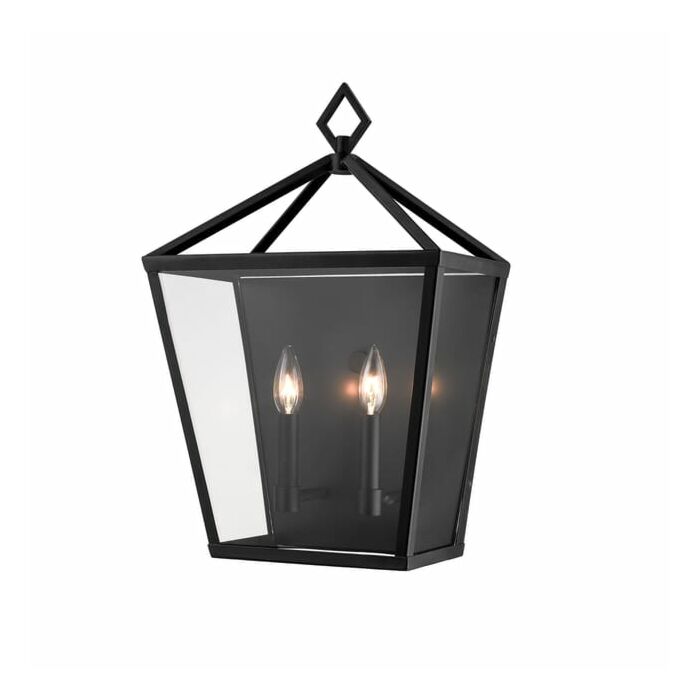 Millennium Lighting 2 Light Outdoor Wall Lantern in Powder Coat Black