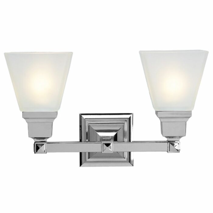 Mission 2-Light Bathroom Vanity Light in Polished Chrome