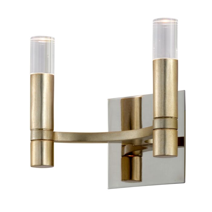 Corbett Nexus 2 Light Wall Sconce in Satin Silver Leaf