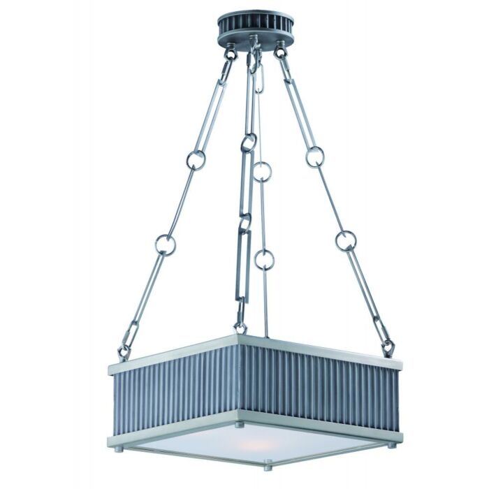Maxim Lighting Ruffle 3 Light 3 Light Single Pendant in Weathered Zinc / Satin Nickel