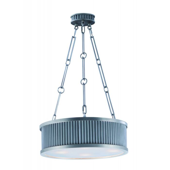 Maxim Lighting Ruffle 4 Light 4 Light Single Pendant in Weathered Zinc / Satin Nickel