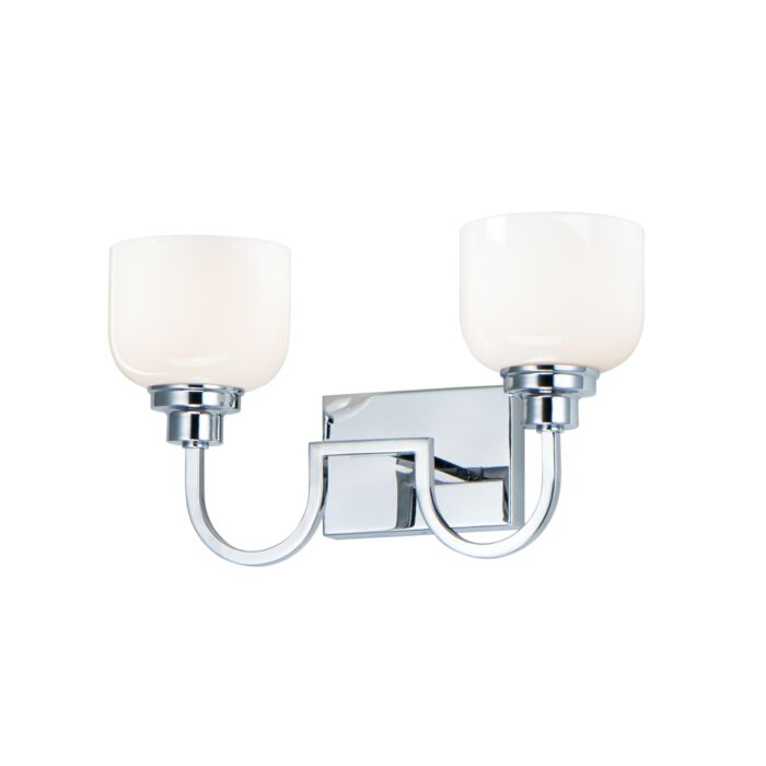 Maxim Swale 2 Light Bathroom Vanity Light in Polished Chrome