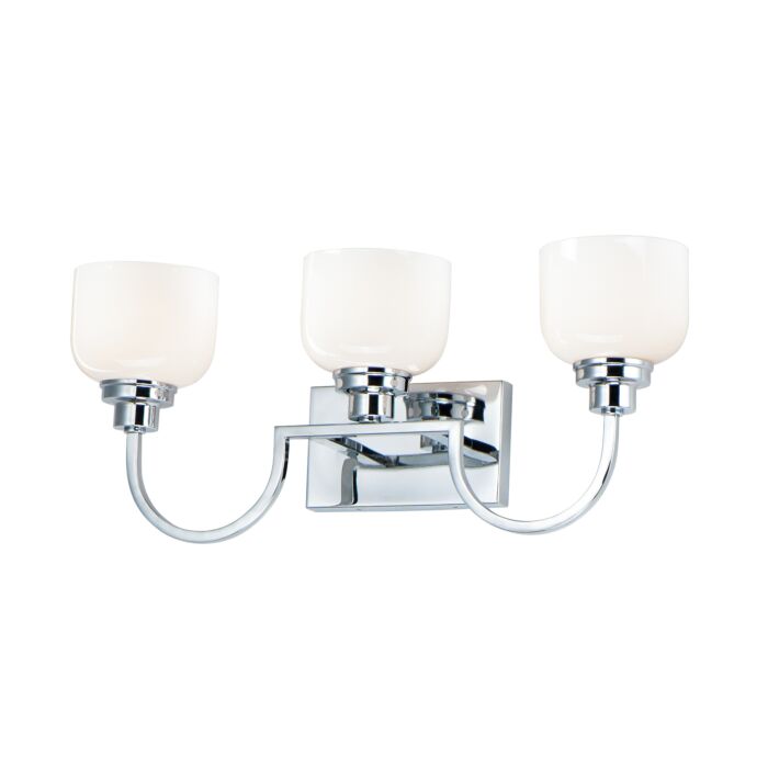 Maxim Swale 3 Light Bathroom Vanity Light in Polished Chrome