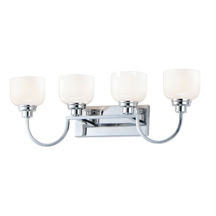Maxim Swale 4 Light Bathroom Vanity Light in Polished Chrome