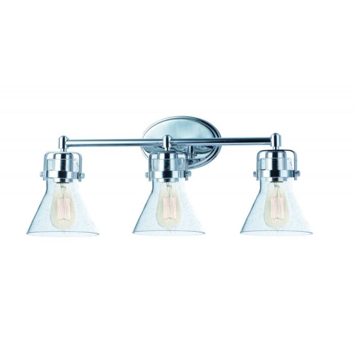Maxim Seafarer 3 Light Bathroom Vanity Light in Polished Chrome