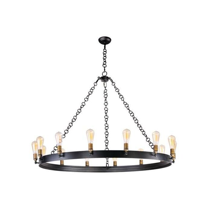 Maxim Lighting Noble 14 Light 14 Light Chandelier in Black / Natural Aged Brass