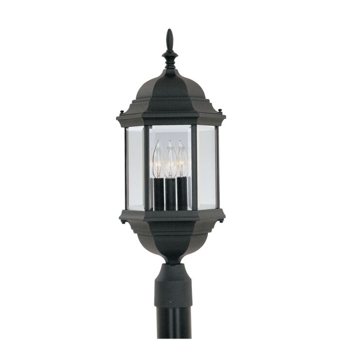 Devonshire 3-Light Post Lantern in Black