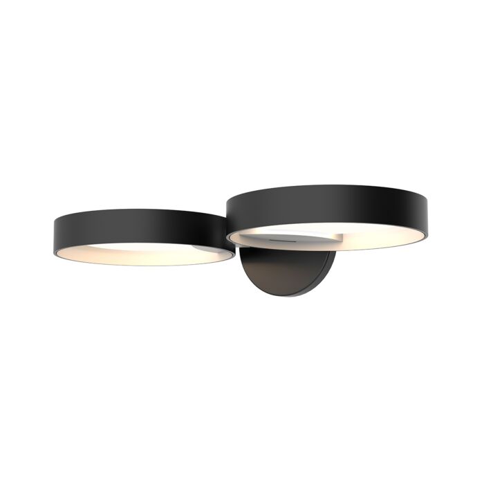 Sonneman Light Guide Ring 2 Inch Wall Sconce in Satin Black