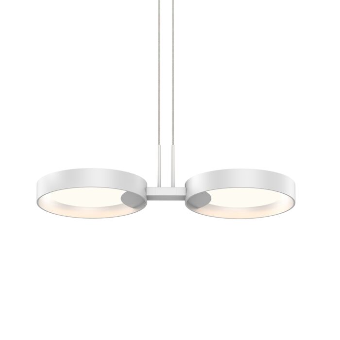 Sonneman Light Guide Ring 2 Light 4 Inch Pendant Light in Satin White