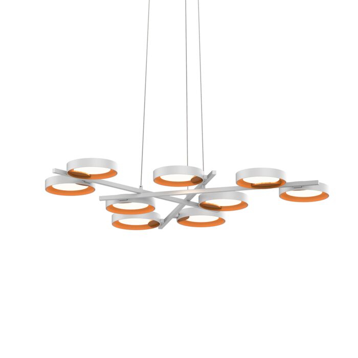 Sonneman Light Guide Ring 9 Light 2 Inch Pendant Light in Satin White