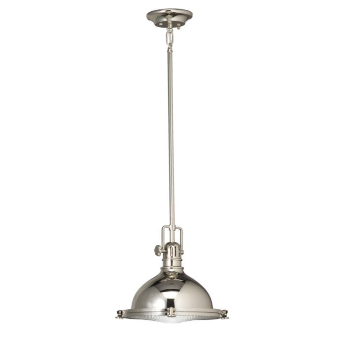 Kichler Hatteras Bay 1 Light 11.75 Inch Pendant in Polished Nickel