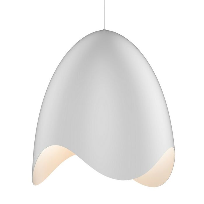 Sonneman Waveforms 23.25 Inch White Bell LED Pendant in Satin White