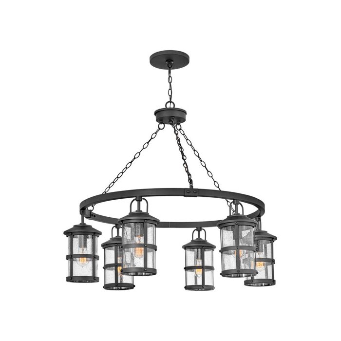 Hinkley Lakehouse 6 Light Outdoor Hanging Light in Black
