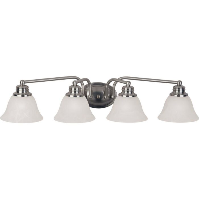 Maxim Lighting Malaga 29 Inch 4 Light Marble Glass Bathroom Vanity Light in Satin Nickel