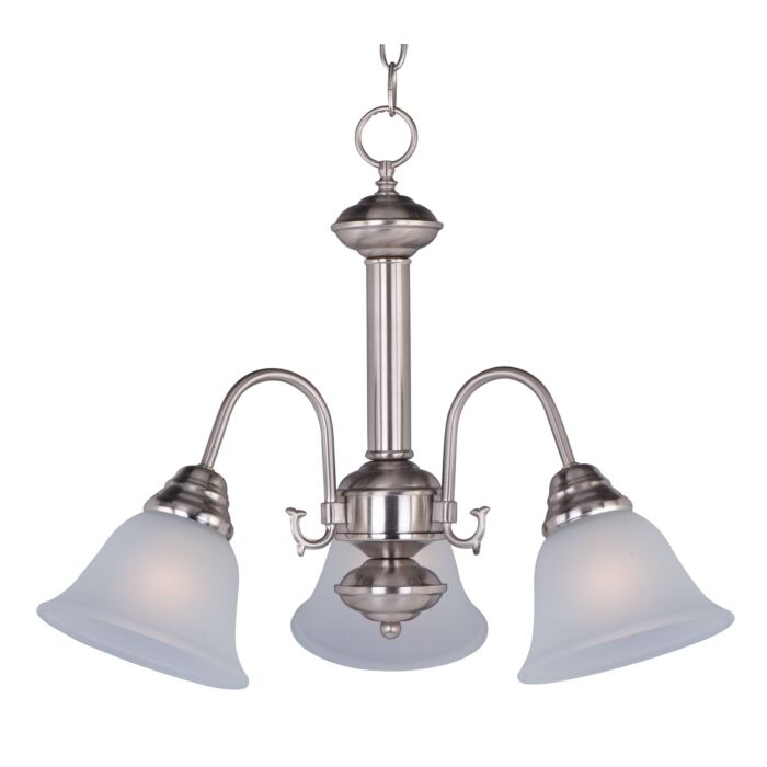 Maxim Lighting Malaga 3 Light Mini Chandelier, Satin Nickel