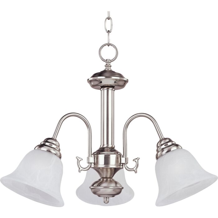 Maxim Lighting Malibu 3 Light Mini Chandelier, Satin Nickel
