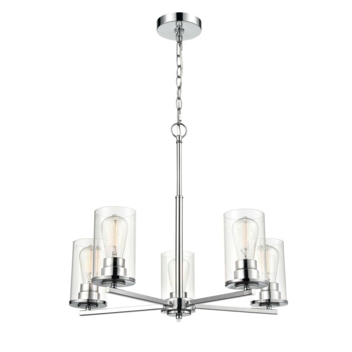 Millennium Verlana 5 Light Chandelier in Chrome