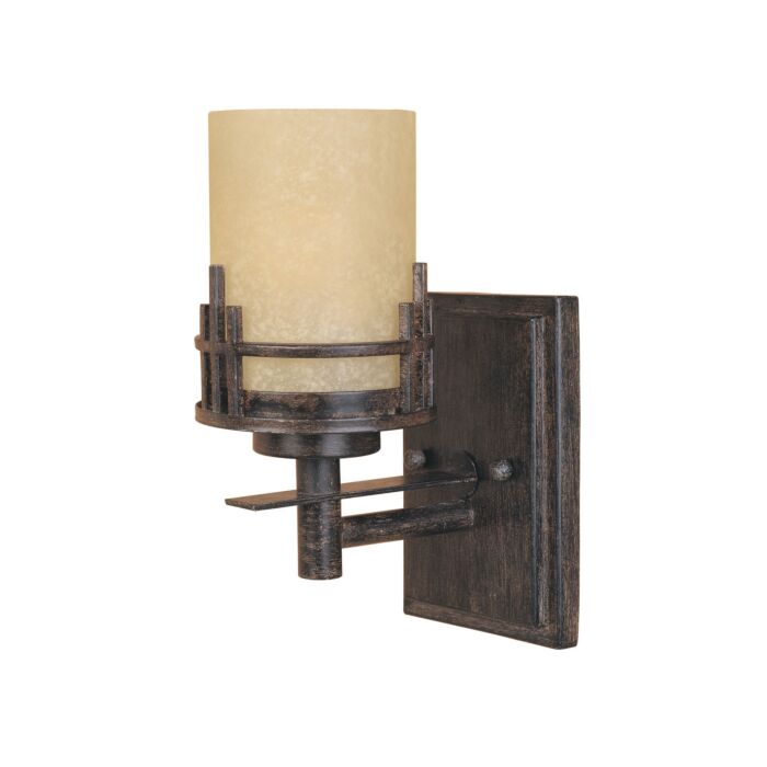Mission Ridge 1-Light Wall Sconce in Warm Mahogany