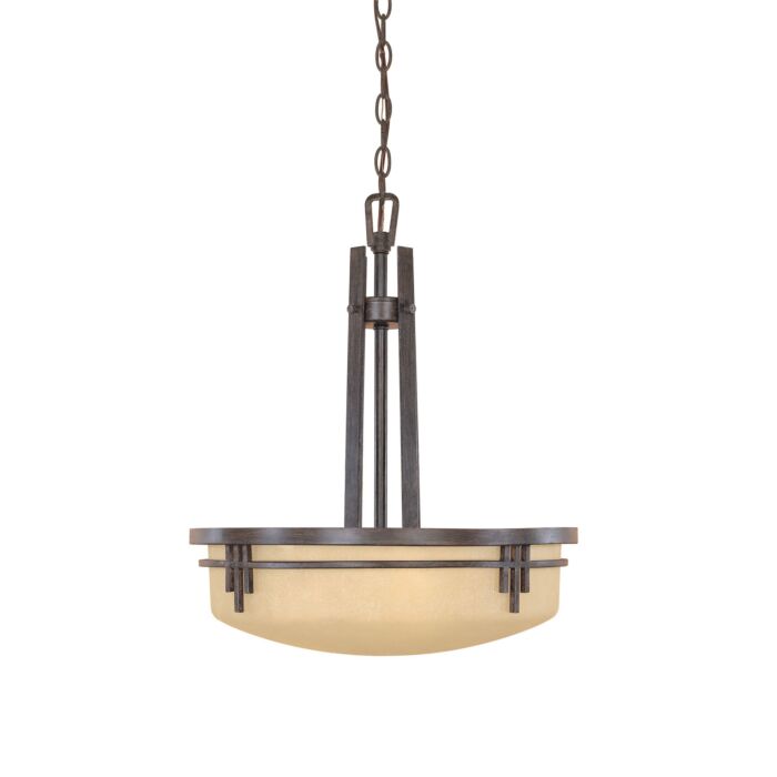 Mission Ridge 3-Light Pendant in Warm Mahogany