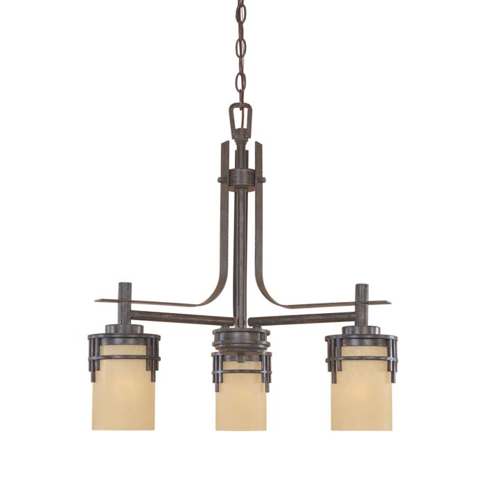 Mission Ridge 3-Light Chandelier in Warm Mahogany