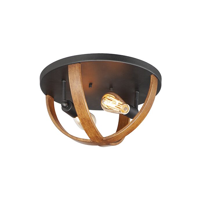 Maxim Compass 2 Light 16 Inch Ceiling Light in Antique Pecan and Black