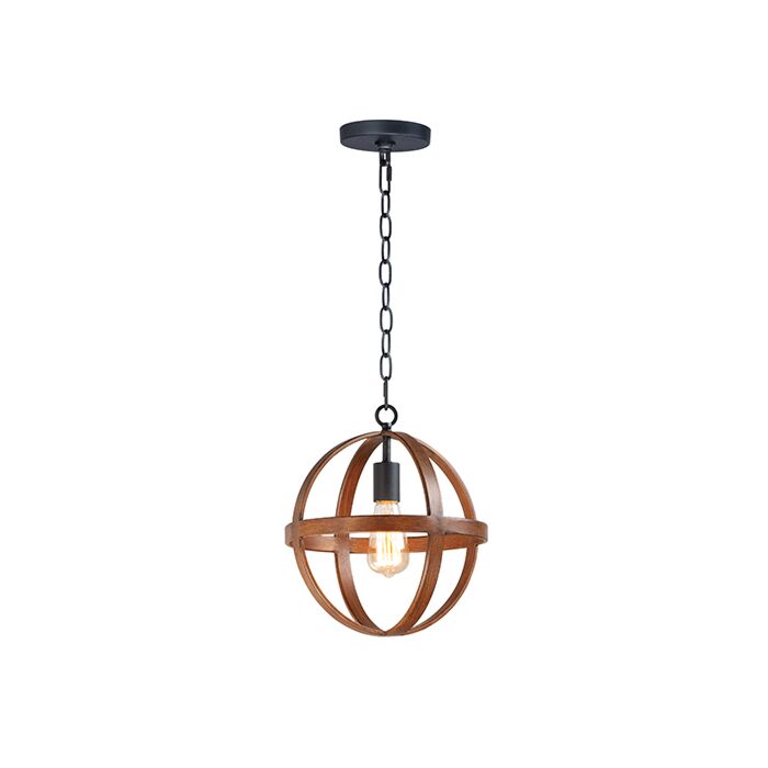 Maxim Compass 12 Inch Pendant Light in Antique Pecan and Black