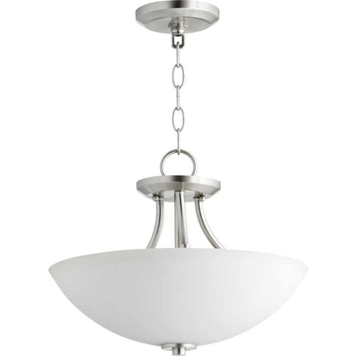 Quorum Barkley 3 Light 15 Inch Pendant Light in Satin Nickel