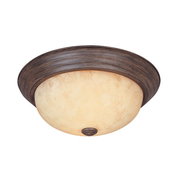 Decorative Flushmount 2-Light Flushmount in Warm Mahogany