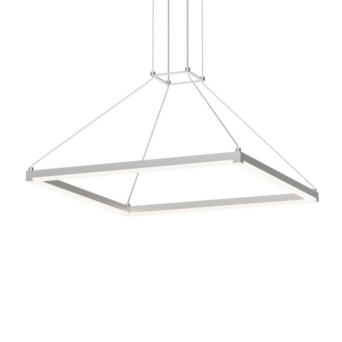 Sonneman Stix Square 24.25 Inch LED Pendant in Bright Satin Aluminum