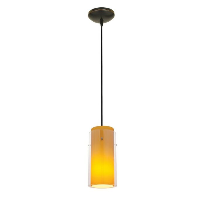 Access Glass`N Glass Cylinder Pendant Light in Oil Rubbed Bronze