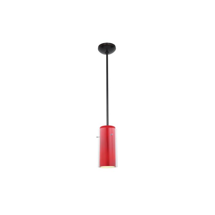 Access Glass`N Glass Cylinder Pendant Light in Oil Rubbed Bronze