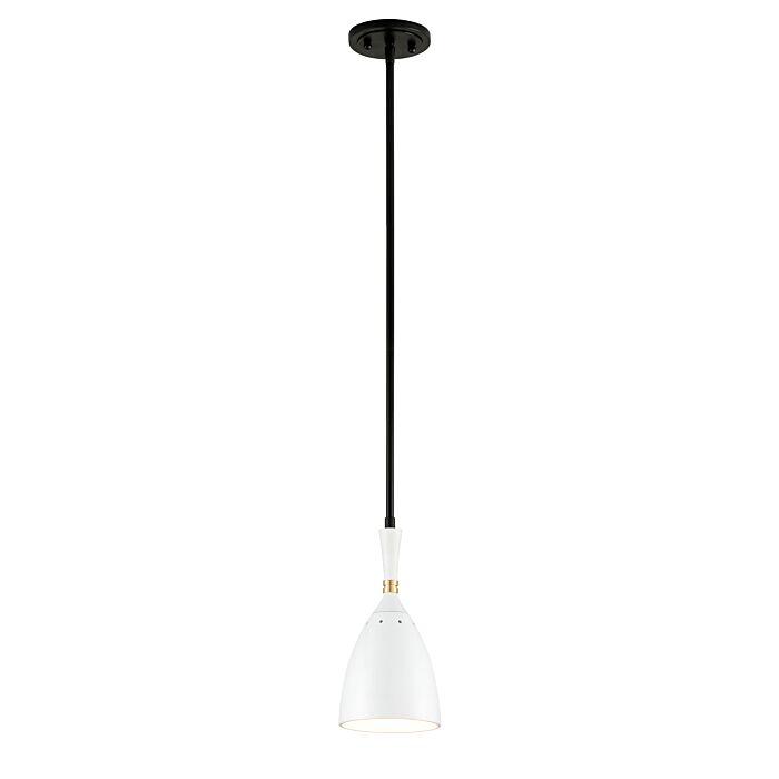 Corbett Utopia by Martyn Lawrence Bullard 14 Inch Pendant Light in Black Brass Off White Shades