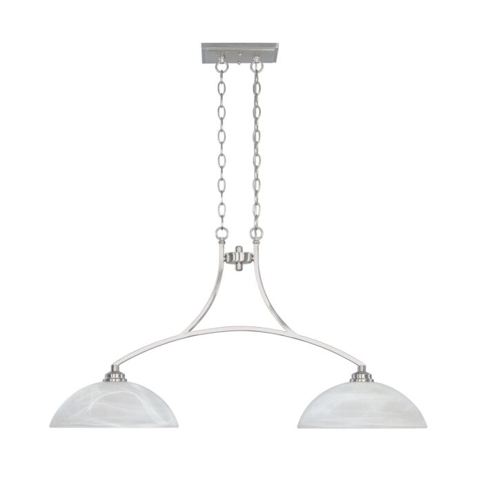 Tackwood 2-Light Island Pendant in Satin Platinum