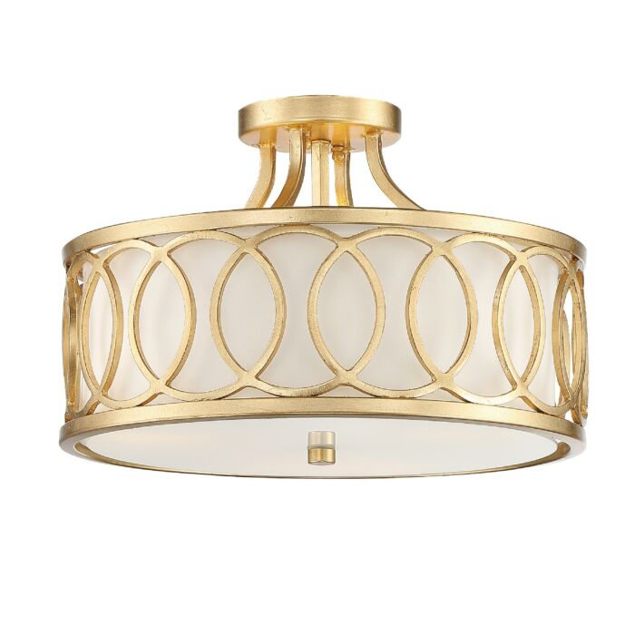 Crystorama Graham 3 Light Ceiling Light in Antique Gold