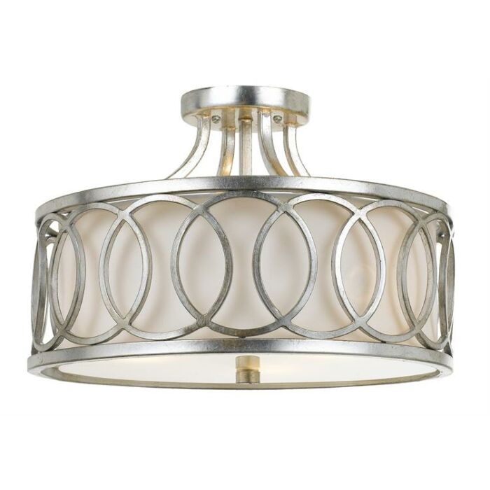 Libby Langdon for Crystorama Graham Ceiling Light in Antique Silver