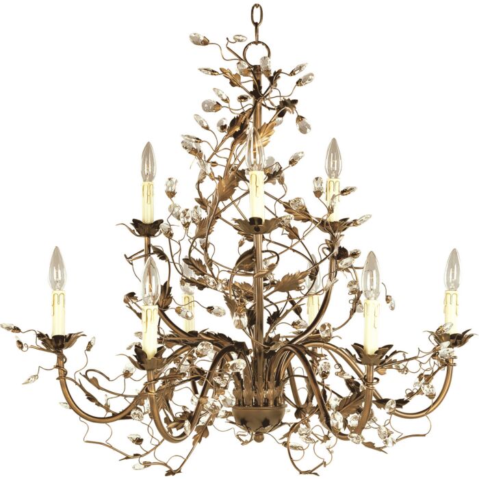 Maxim Lighting Elegante 29 Inch 9 Light Multi Tier Chandelier in Etruscan Gold