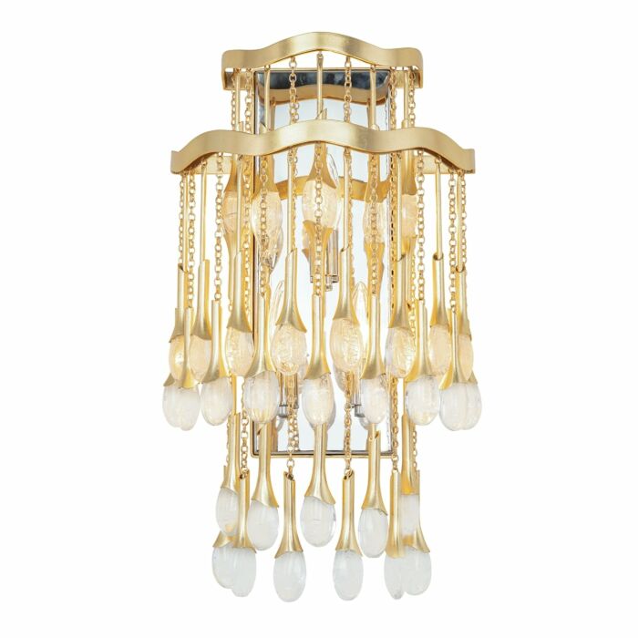 Corbett Kiara 3 Light Wall Sconce in Gold Leaf