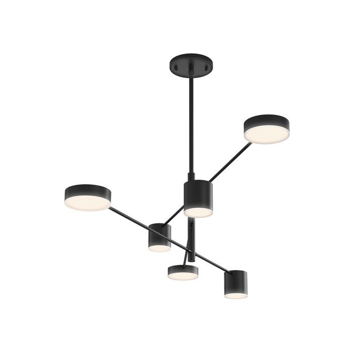 Sonneman Counterpoint™ 6 Light Pendant Light in Satin Black