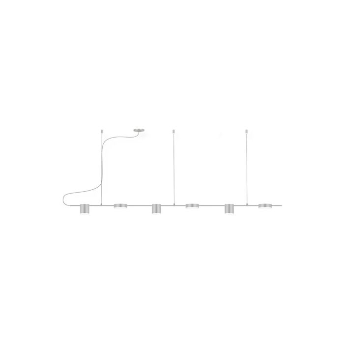 Sonneman Counterpoint™ 6 Light Pendant Light in Bright Satin Aluminum