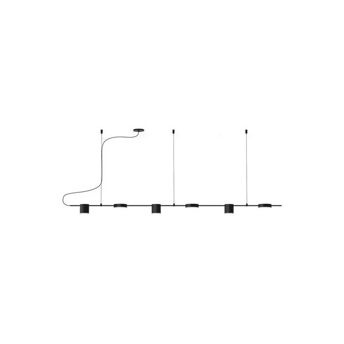 Sonneman Counterpoint™ 6 Light Pendant Light in Satin Black