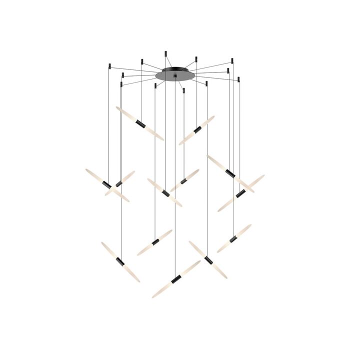 Sonneman Ballet™ 13 Light Pendant Light in Satin Black